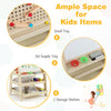 2-in-1 kids art easel features a magnetic whiteboard, removable marble run tracks, and ample storage for art supplies.