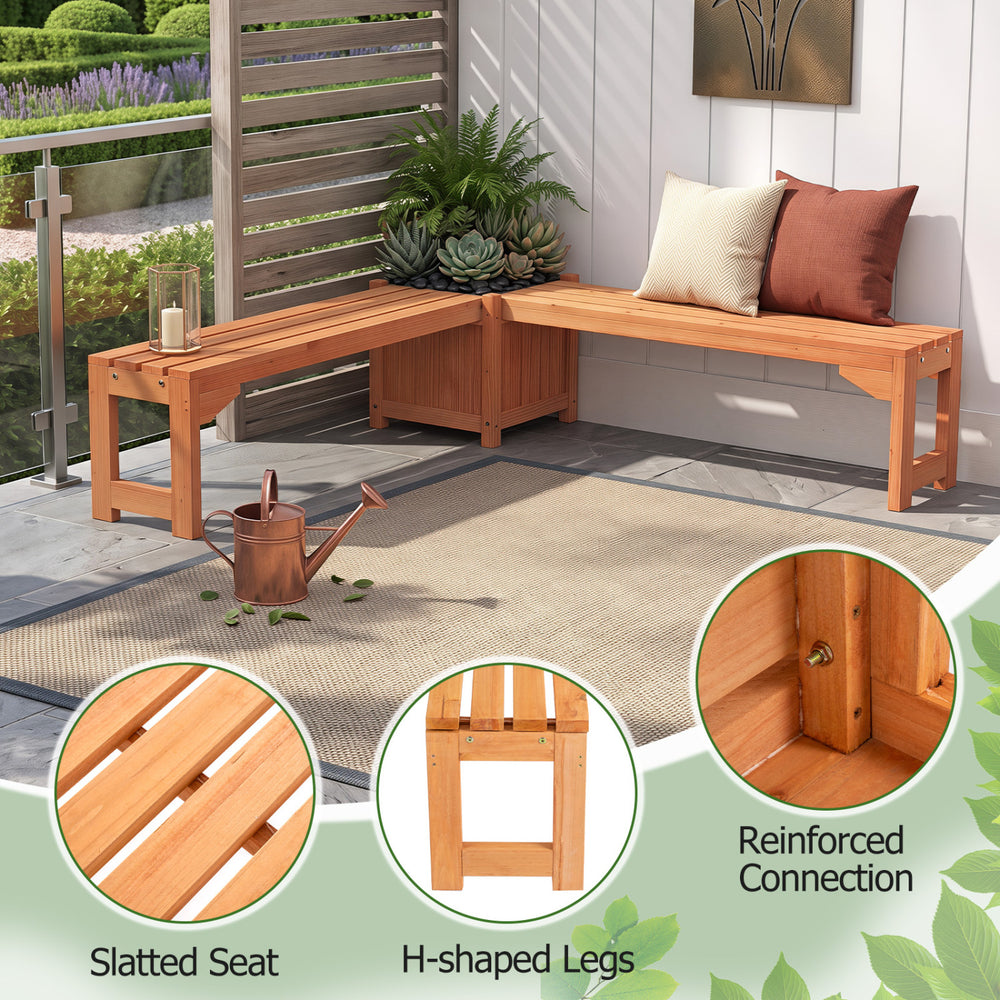 Spacious 2-in-1 outdoor bench with slatted seat and H-shaped legs, perfect for gardens and backyards.