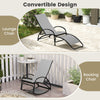 Convertible outdoor rocking chair in gray, featuring a 4-position adjustable backrest for versatile patio use.