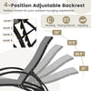 4-position adjustable backrest of the gray 2-in-1 outdoor rocking chair for versatile lounging and relaxation.