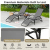 Gray 2-in-1 outdoor rocking chair with adjustable backrest, featuring a sturdy aluminum frame for patio or poolside use.