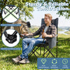 Reclining camping chair in gray features a 3-level adjustable backrest and detachable footrest for versatile comfort.