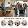 2-in-1 swivel foosball and pool combo game table in natural finish, perfect for home, office, or game room fun.
