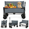 2-in-1 Wagon Bench Seat Combo Collapsible Beach Cart-Gray - Gallery View 1 of 10