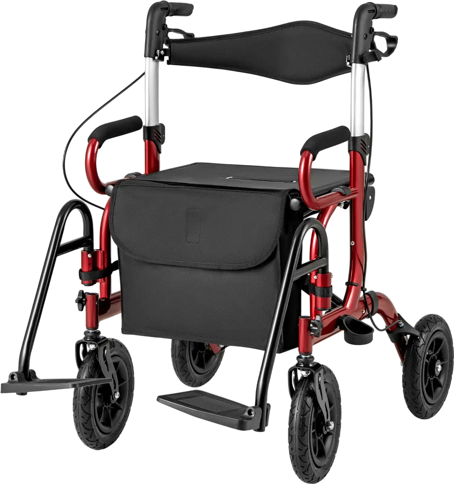 Costway 2-in-1 Foldable Rollator Walker with Seat 9