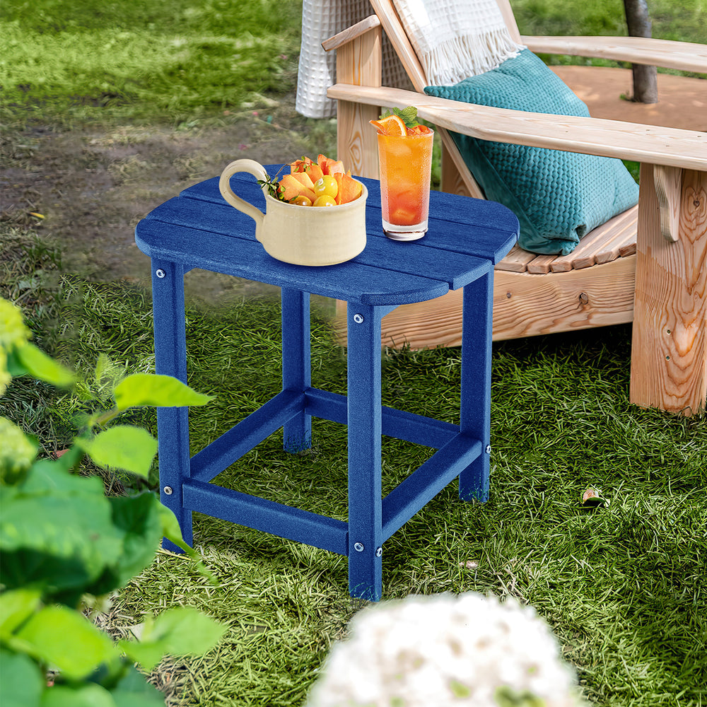 2-Pieces18 Inches Adirondack Outdoor Side Table for Patio and Garden-Navy - Gallery View 1 of 9