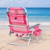 2 Pieces Folding Backpack Beach Chair with Pillow-Hot Pink - Gallery View 1 of 10