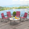 2 Pieces Folding Beach Chair Camping Lawn Webbing Chair-Red - Gallery View 1 of 8