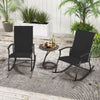 2 Pieces Outdoor Rocking Chairs with Breathable Backrest-Black - Gallery View 1 of 9