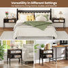 Stackable bedside tables with spacious storage, retro style, and sturdy steel frame for versatile home use.