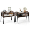 Stackable bedside tables with spacious storage, retro style, engineered wood, and steel frame for stability and.