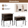 Stackable nightstand set featuring spacious storage compartments and a retro design, ideal for bedside or accent use.