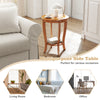 2-tier round end table with solid rubber wood legs, perfect for living room, bedroom, or office use.
