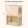 2-tier wooden cat condo with removable cushions, featuring air vents and large entry for easy access and interaction.