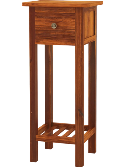 Costway 2 Tier Slim Nightstand Bedside Side Table w/ Drawer Shelf 98017542 New