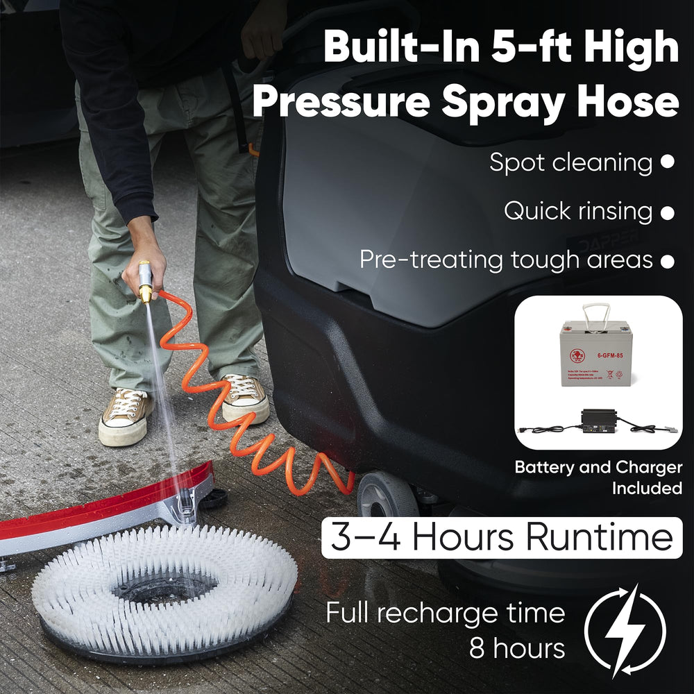 Self Propelled Walk Behind Floor Scrubber Machine 20" Brush, 31.5" Squeegee