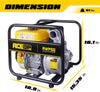 Aceup Energy 2 In. Portable Irrigation Pump | Semi Water Pump-158 GPM 7HP 208cc Portable Irrigation Pump with Hose - AceupEnergy