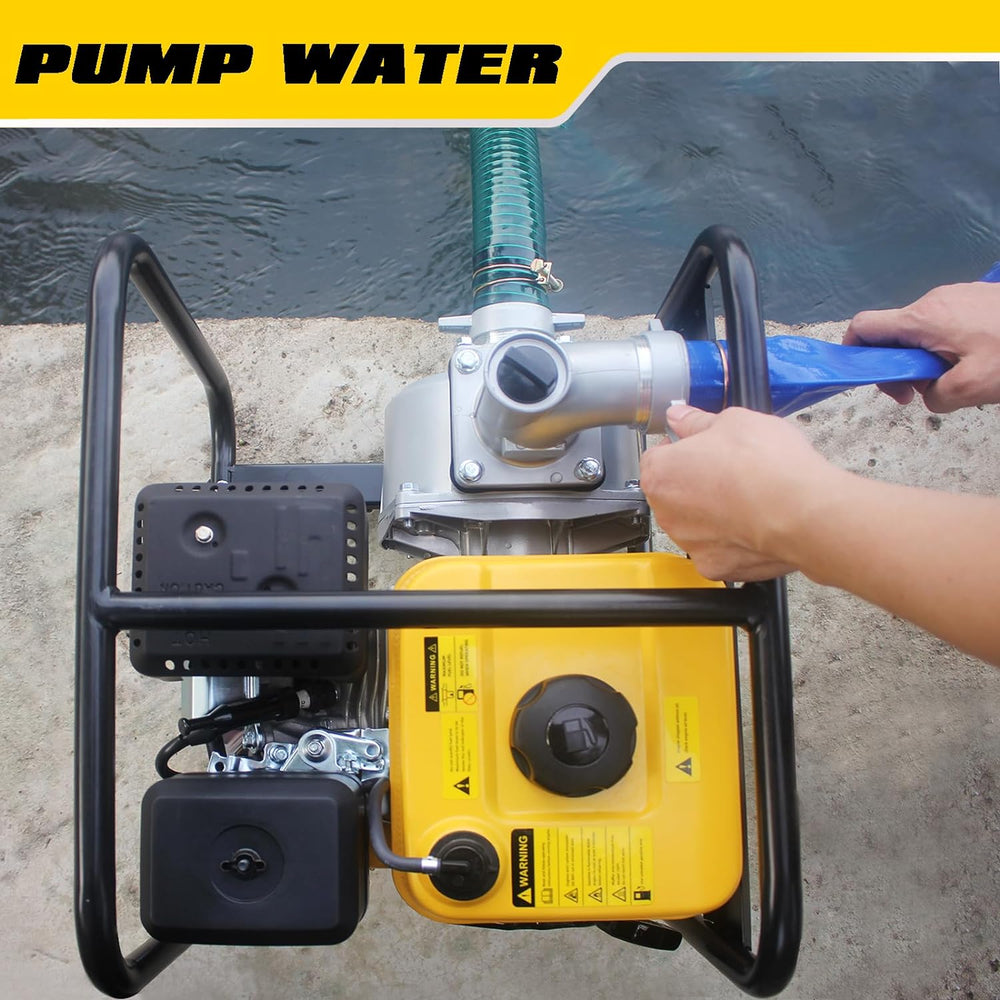 Aceup Energy 2 In. Portable Irrigation Pump | Semi Water Pump-158 GPM 7HP 208cc Portable Irrigation Pump with Hose - AceupEnergy