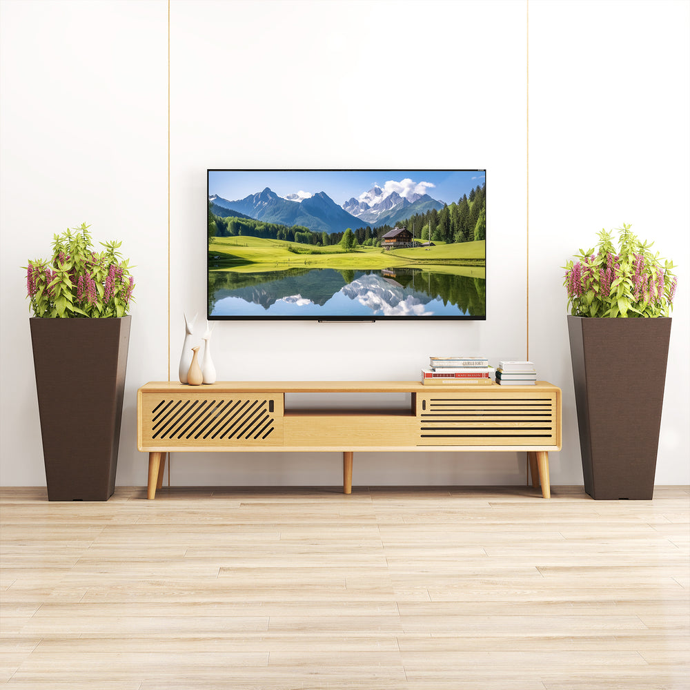 Square taper planter set with removable inner bucket, featuring a wood-like texture for stylish indoor or outdoor use.