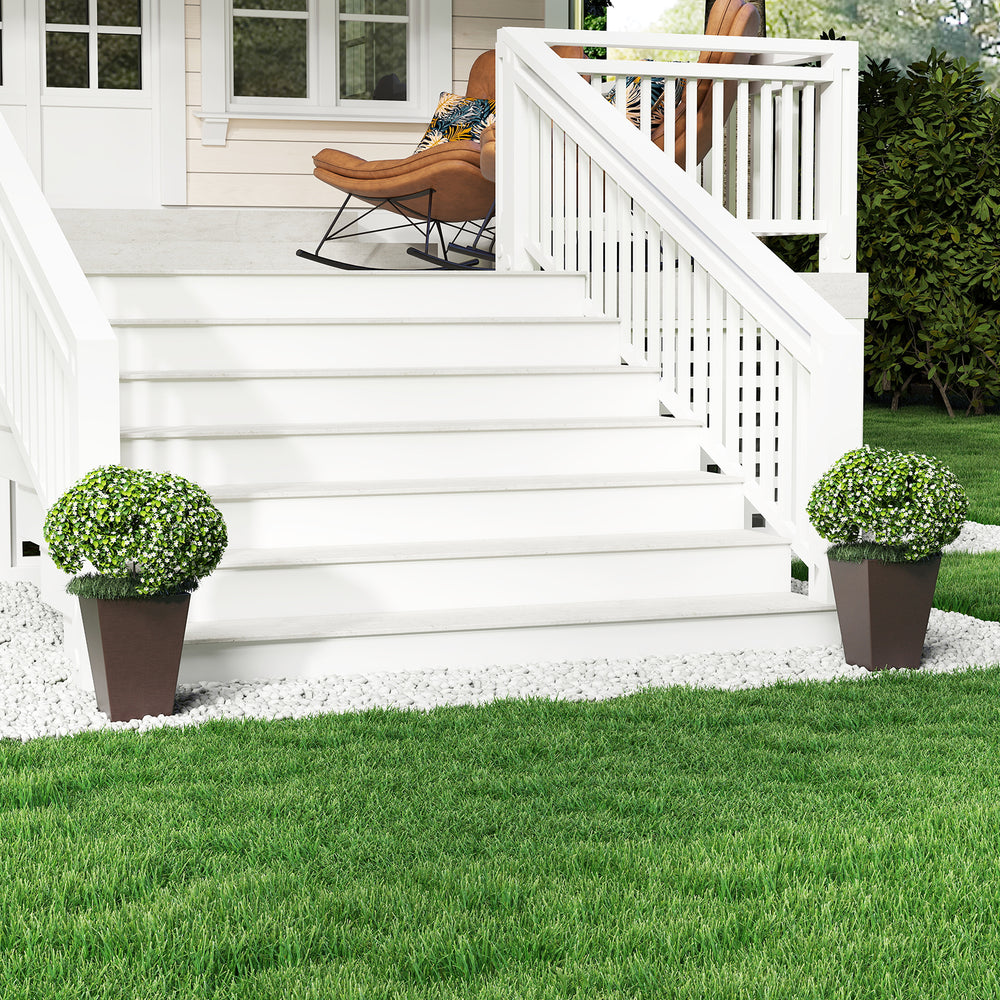 Set of 2 Square Taper Planter with Removable Inner Bucket and Optional Drainage Hole-S - Gallery View 1 of 9