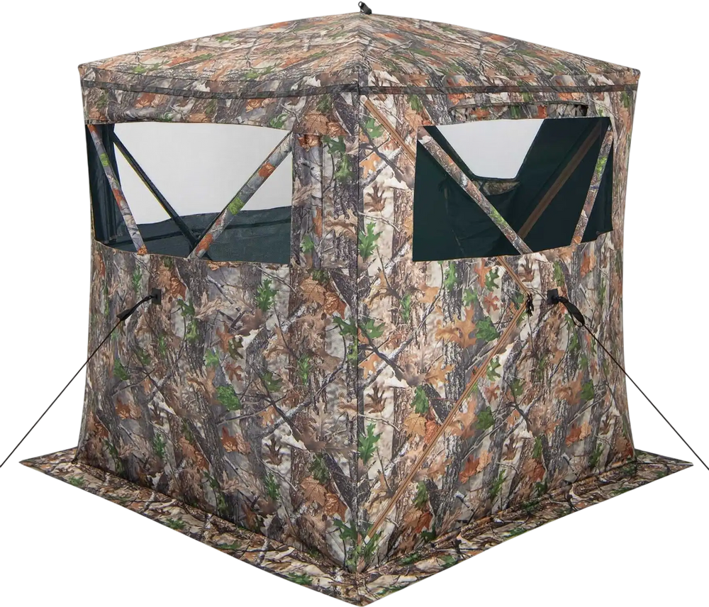 2-3 Person Hunting Blind Portable Pop Up Ground Tent with Carry Bag and Storage Pocket