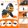3.3ft inflatable pumpkin head ghost with LED lights, perfect for Halloween yard decor and easy to inflate with a blower.