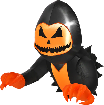 Costway 3.3' Halloween Inflatable Pumpkin Head Ghost Window Decor 32468175 New