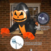 Inflatable 3.3ft pumpkin head ghost decoration with LED lights, perfect for Halloween window displays and spooky.
