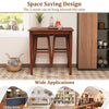 3-piece espresso bar table set featuring a sturdy pub table and 2 saddle stools, perfect for small spaces and dining.
