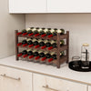 3-Tier Bamboo Freestanding Countertop Wine Bottle Organizer-Coffee - Gallery View 1 of 10
