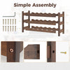 3-tier bamboo wine bottle organizer with wave slots, holding 18 bottles, featuring simple assembly and elegant texture.