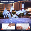 Pre-lit 3-piece Christmas reindeer family set with 255 LEDs, includes buck, doe, fawn, and 14 ground stakes for.