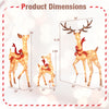 Dimensions of the 3-piece pre-lit Christmas deer family set, featuring a 6.1 ft buck, 5 ft doe, and 2.9 ft fawn.