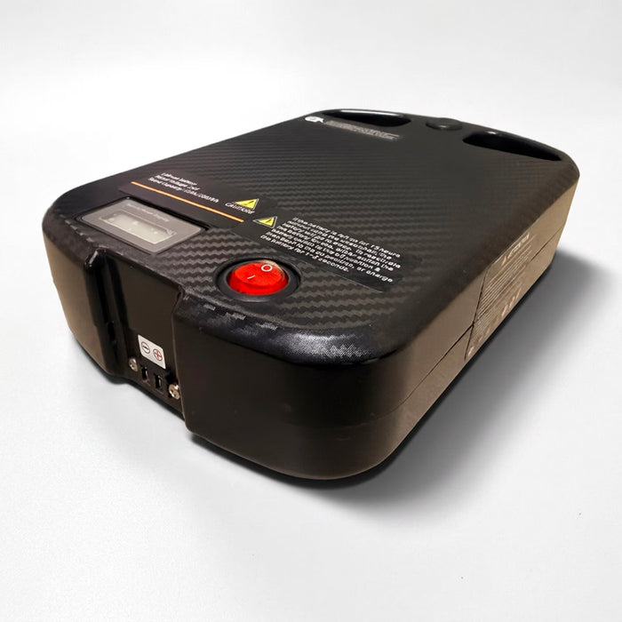 Air Elite Max Battert with a red button on a white background