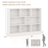 3-tier open bookcase with 8 cubes in white, featuring a wide top for display and durable engineered wood construction.