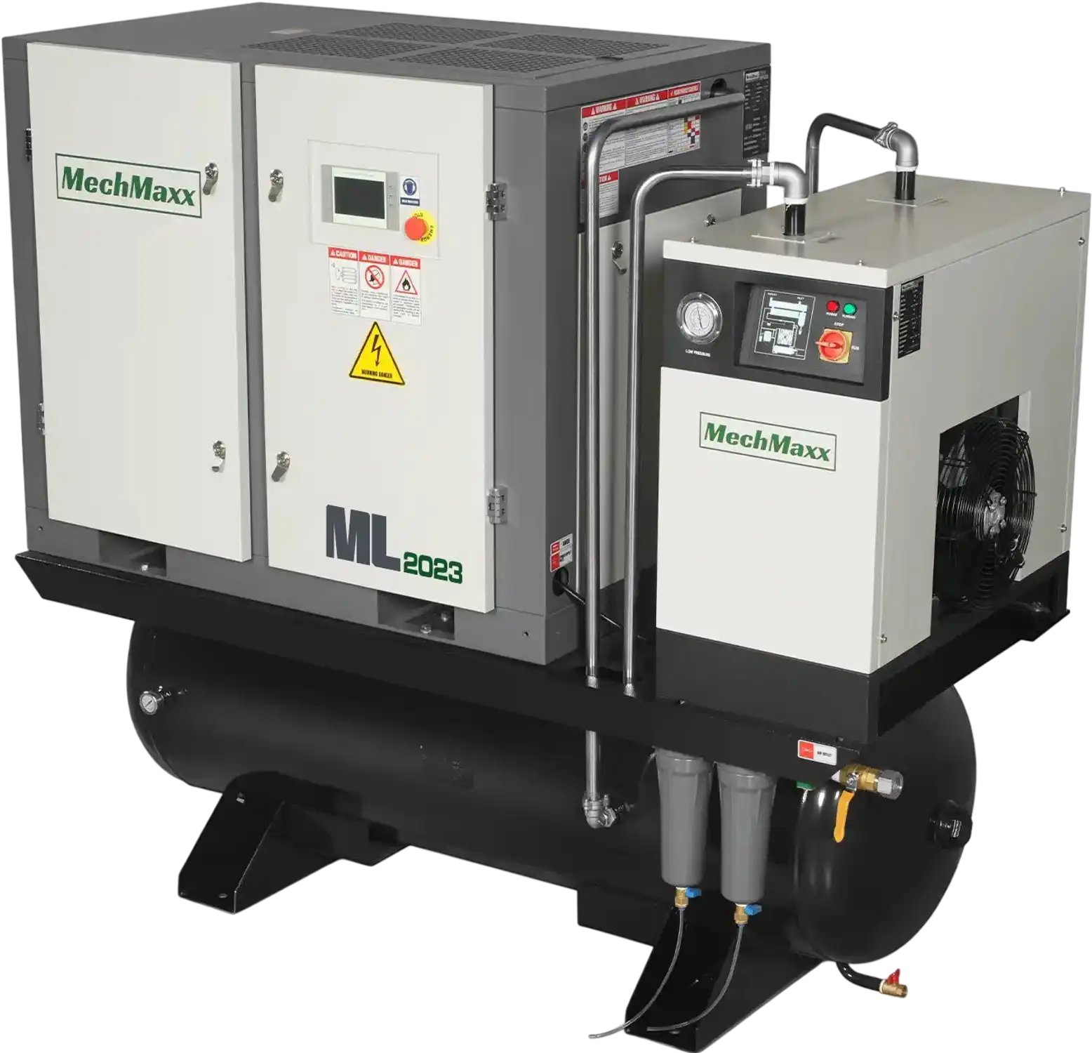MechMaxx ML20 Air Compressor 20HP Combined Rotary Screw with Dryer 105-Gal ASME Tank 78 CFM 116 PSI 230V 3-Phase Industrial Grade New