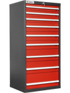 Heavy Duty Modular Drawer Cabinet – 9 Drawer, 59" H x 28.5" W x 22.5" D Tool Storage Organizer, Steel Construction