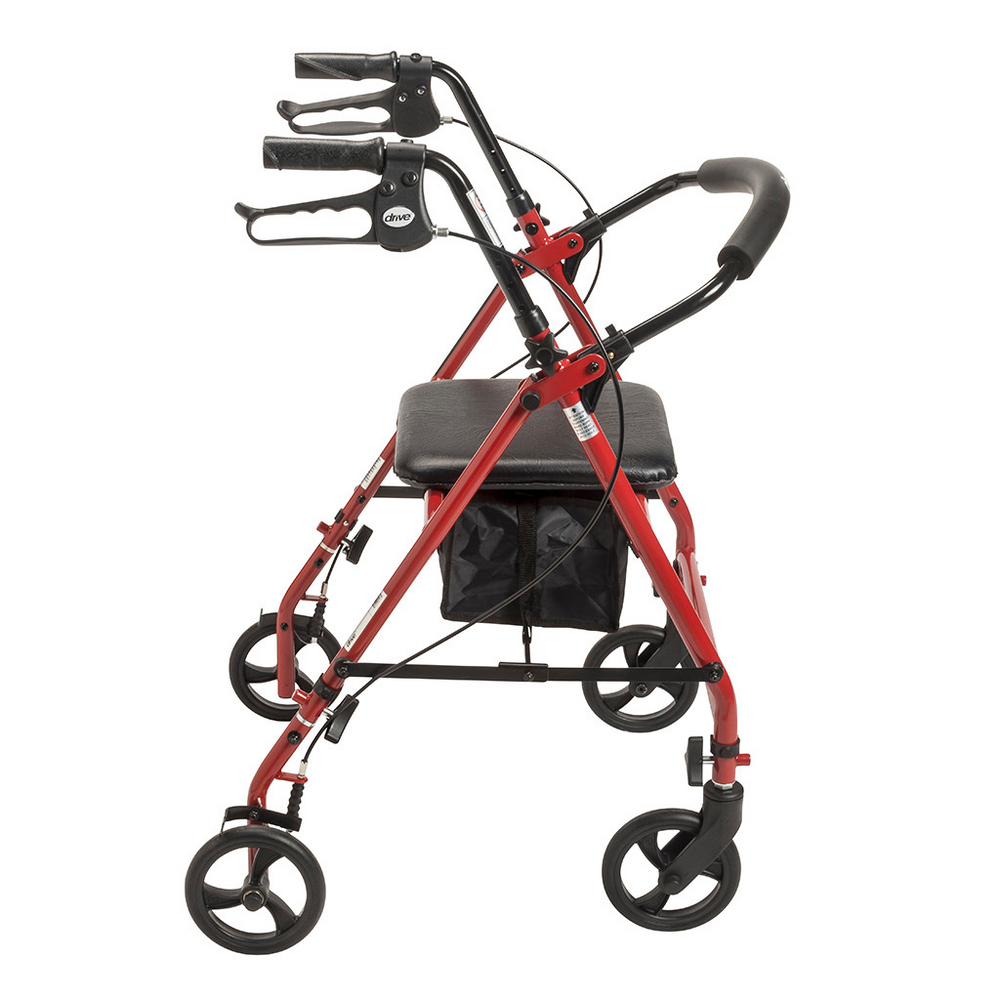 Drive Medical R800KD-RD Steel Rollator Walker 6" Wheels Red New