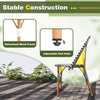 Adjustable foot pads and galvanized metal frame of the 3-piece French bistro set for outdoor dining stability.