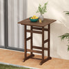 30 Inch Square Bar Table Dining Table with Slatted Tabletop for Poolside-Brown - Gallery View 1 of 9