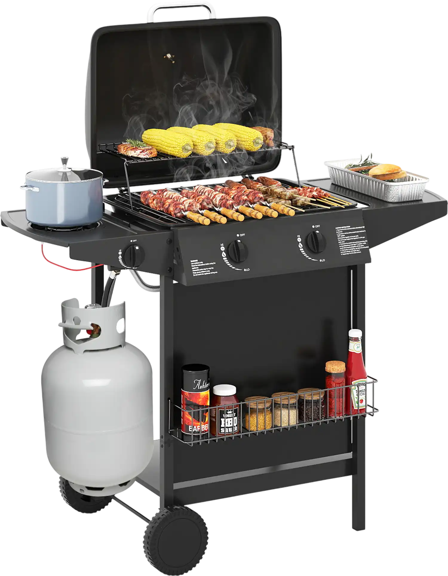 Costway 30,000 BTU Outdoor Propane Gas Grill on Wheels 45276933 New