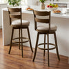 30.5 Inch Swivel Barstools with Backrest & Upholstered Seat-Set of 2 - Gallery View 1 of 8