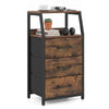 30.5 Inch Tall Nightstand with 3 Fabric Drawers and 2 Spacious Open Shelves-Rustic Brown - Gallery View 1 of 1