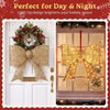 Golden 30" Christmas lighted bow decoration with 120 warm white LED lights, perfect for festive day and night displays.