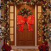 30" Christmas Lighted Bow Decoration Set of 2 with 120 Pre Lit Warm White LED Lights-Red - Gallery View 1 of 10