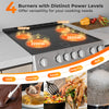 30-inch kitchen stove with 4 ceramic burners, featuring distinct power levels for versatile cooking options.