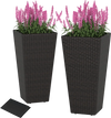 30 Inch Modern Decorative Planter Pots Set of 2 with Open-ended Base