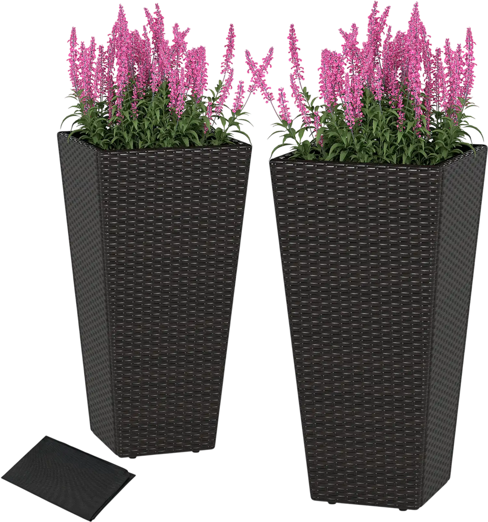 30 Inch Modern Decorative Planter Pots Set of 2 with Open-ended Base
