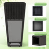 Modern 30-inch decorative planter pot with open-ended base, made from premium PE rattan for patios and poolside use.
