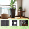 30-inch modern decorative planter with elegant PE rattan, sturdy metal shelf, and adjustable foot pads for stability.